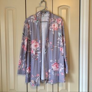 Purple & Floral cardigan. Size small